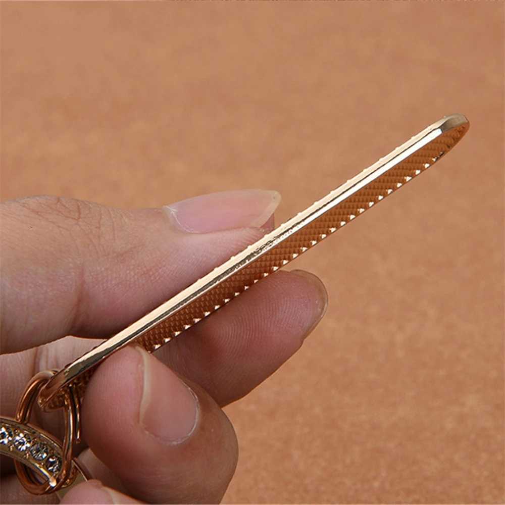 1pc Phone Number Tag Keychain Luxury Rhinestone Anti-lost Metal Key Chain Women Men Buckle Car Keyring Holder Jewelry GiftsT251127