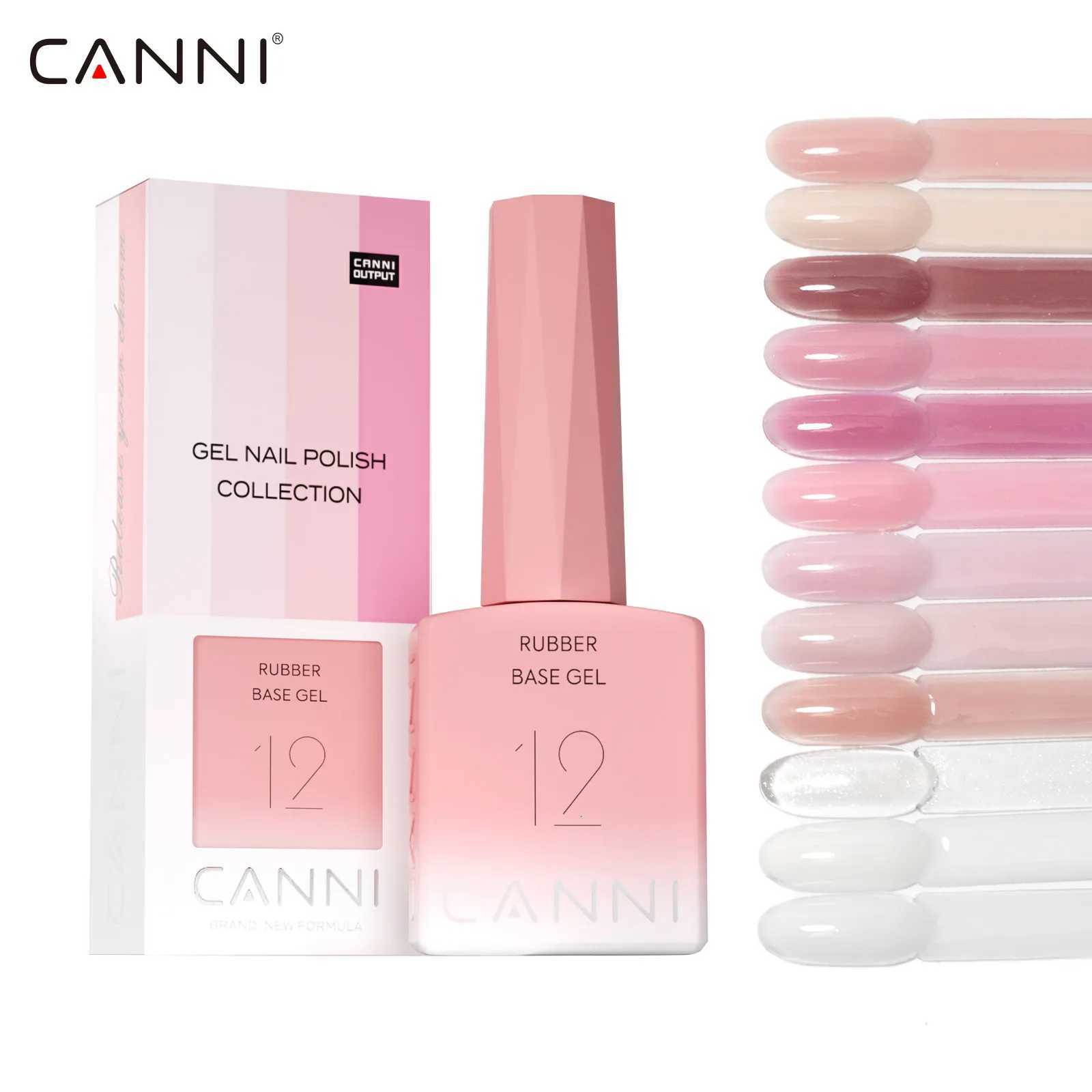 CANNI Rubber Base Gel 9ml 12 Colors TPO/HEMA FREE Soft Builder Base Soak Off UV LED Nail Gel Strengthening for Natural ManicureT251127