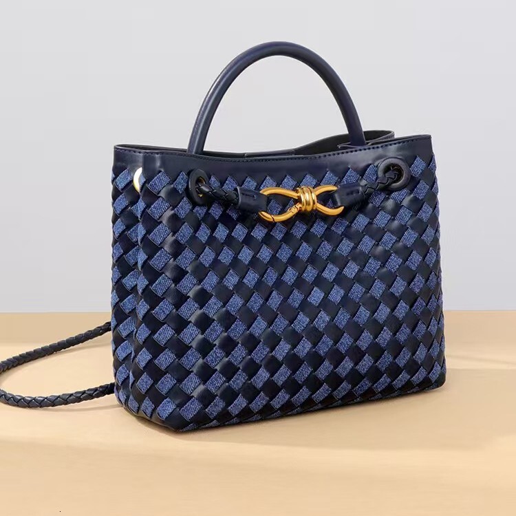Designer Luxury Bag Butterfly Buckle Hardware Handbag For Women High-end New Style Women's Bag Color-block Denim Vintage Single Shoulder Crossbod