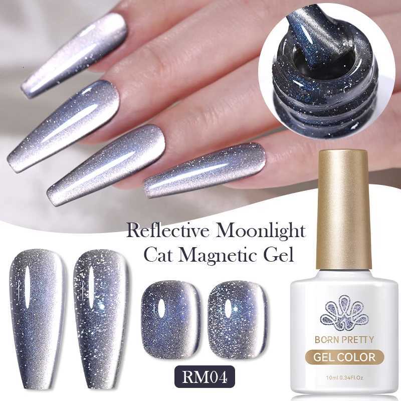 BORN PRETTY Gold Reflective Moonlight Gel Nail Polish Cat Magnetic Aurora Spar Glitter Semi-Permanant Varnish Nail Art MagneticT251127