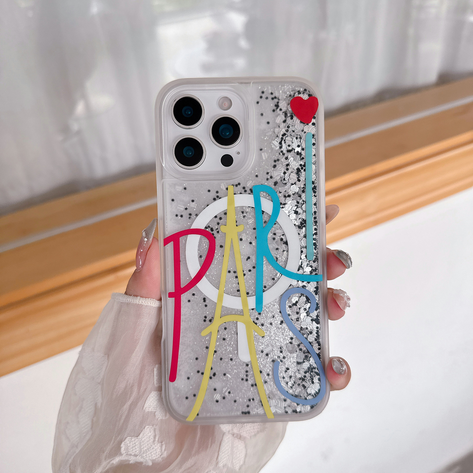 Flower Liquid Quicksand Phone Case for iPhone 17 Pro Max Full Coverage Magnetic Pattern Designer New