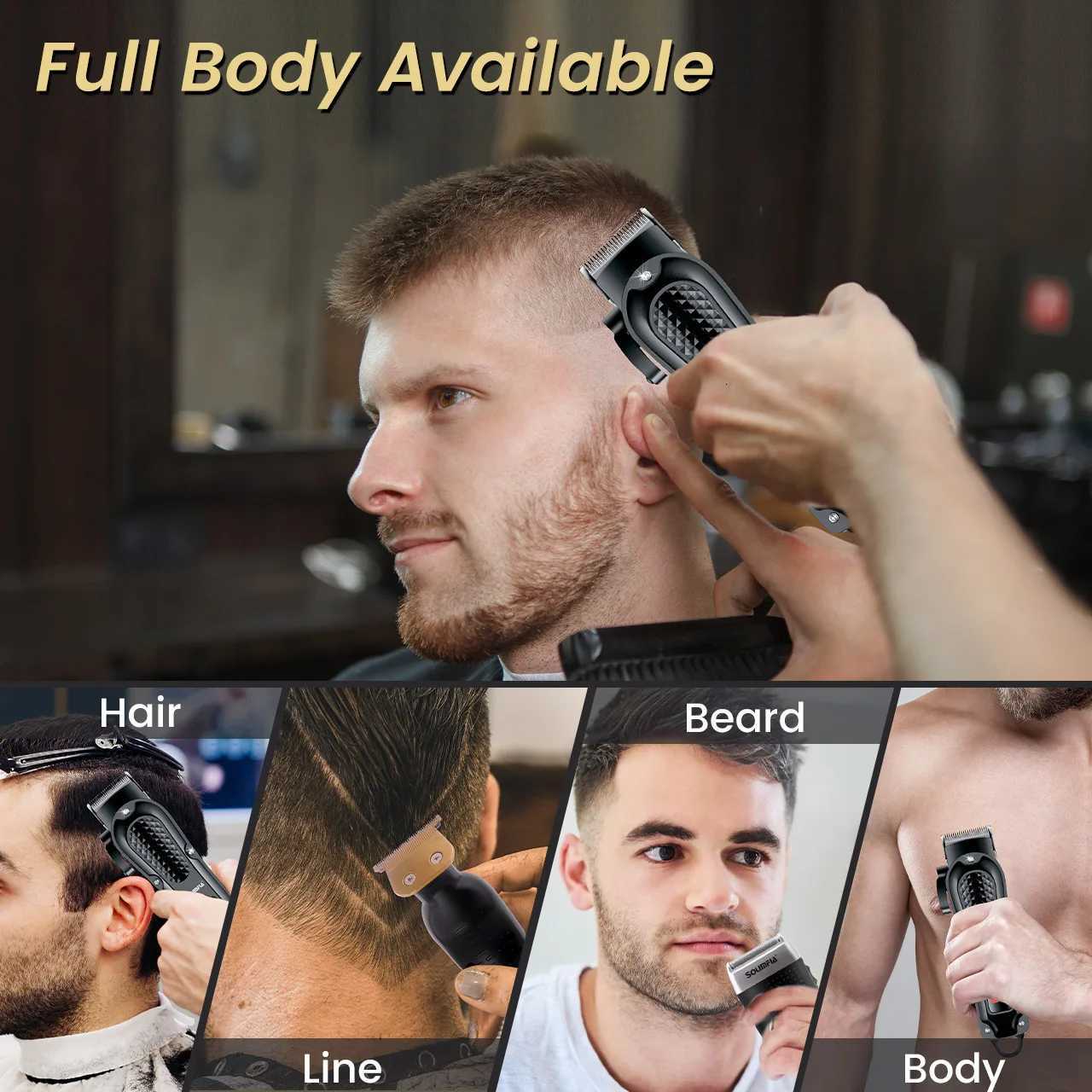 Solimpia Hair Clippers Set Machine Oil Head Carving Digital Display Haircut Scissors Electric Pusher Three-Piece SetT251127