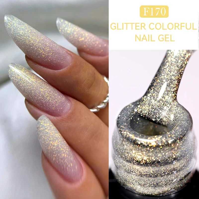 LILYCUTE 7ML Glitter Gel Nail Polish Sparkling Semi Permanent UV Gel Colorful Shinning Gel Varnish Nail Art Soak Off UV LED GelT251127
