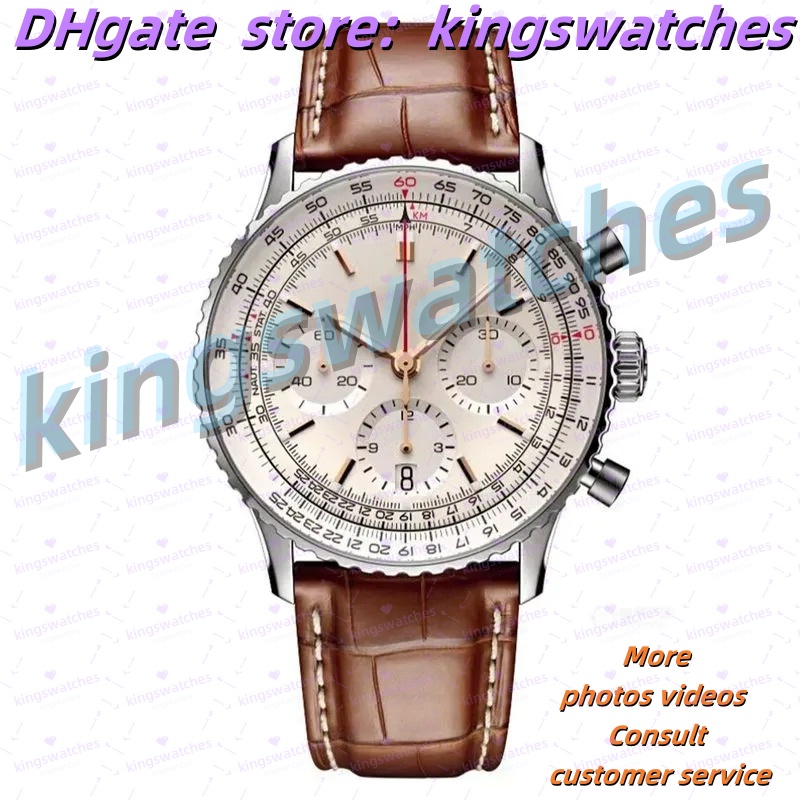 u1 top High Precision B01 B20 Quartz Movt Chrono for Men Durable SS Case w/ Luxury Sapph Crystal & Dual Strap Options (Stainless + Leather)