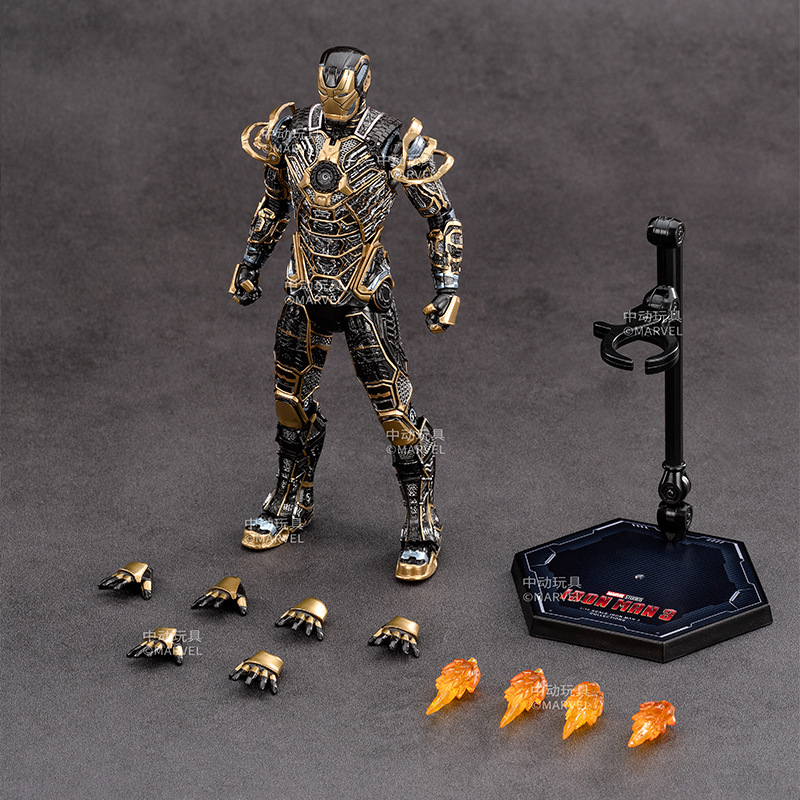 Marvel ZD Toys MK41 Black Skeleton 7 Inch Movable Joint Iron Man Genuine Marvel Authorized Boys Birthday Gift