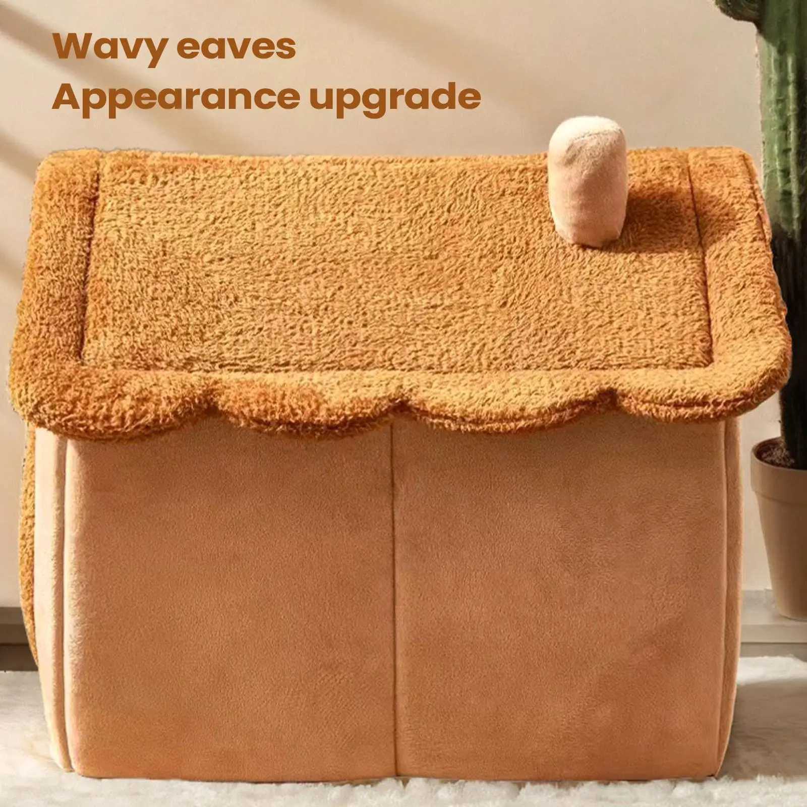 Cat House Cute Plush Winter Warm Pet House detachable Washable Enclosed Winter Rest Shelter For Small Animals Dog Bunny Cats BedM251127 - view 6