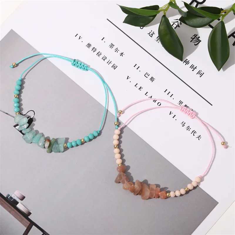 12PCS Hand-woven Natural Stone Beads Adjustable Irregular Crystal Gravel Beads Hand Chain Charm Jewelry Gifts C251105