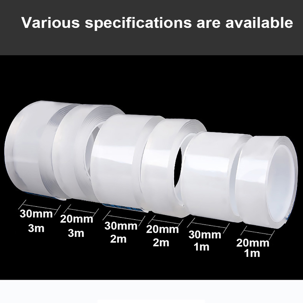 2Pcs/set Nano Tape Super Strong Double Sided Adhesive Tape Sticker Washable Reuse Removable Tapes for Kitchen Bathroom