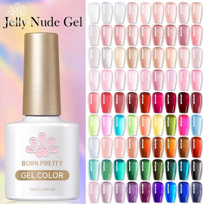 BORN PRETTY 10ml Jelly Nude Gel Nail Polish 50 Colors Semi Transparent Nail Art Nail Supplies Soak off UV LED Nails Gel VarnishT251127