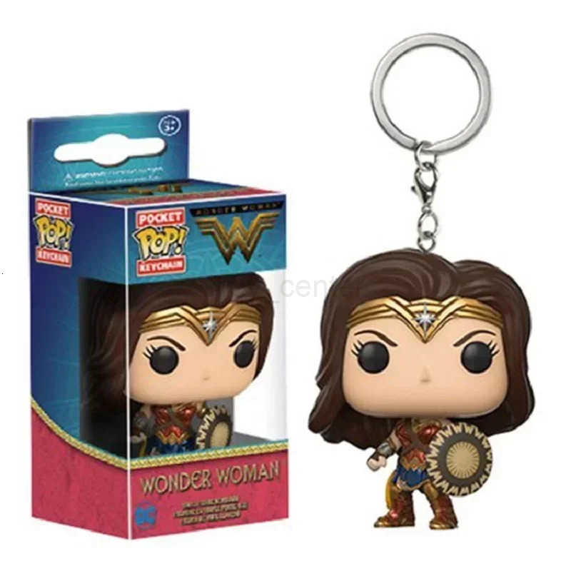 Disney FUNKO Pop Batman Superman SuperGirl New Justice League Aquaman the Flash Wonder Women Pocket Pop Keychain Figure Collection Toys H251127