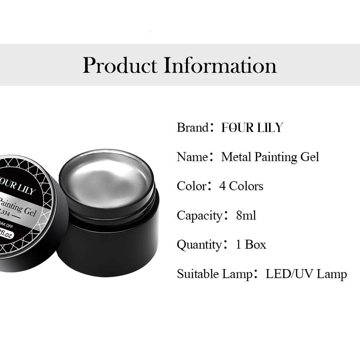 2/3pc Metal Painting Nail Gel Polish Set Gold Silver DIY Nail Art Supplies Varnish Semi Permanent UV/LED Manicure Gel DesignT251127