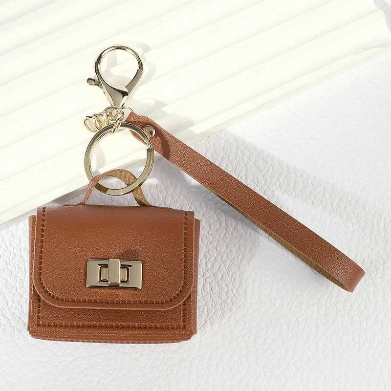 Small Deluxe Leather Hangbag Pendant Chic Keyring Coin Wallet Versatile Headphone Bag CharmT251127