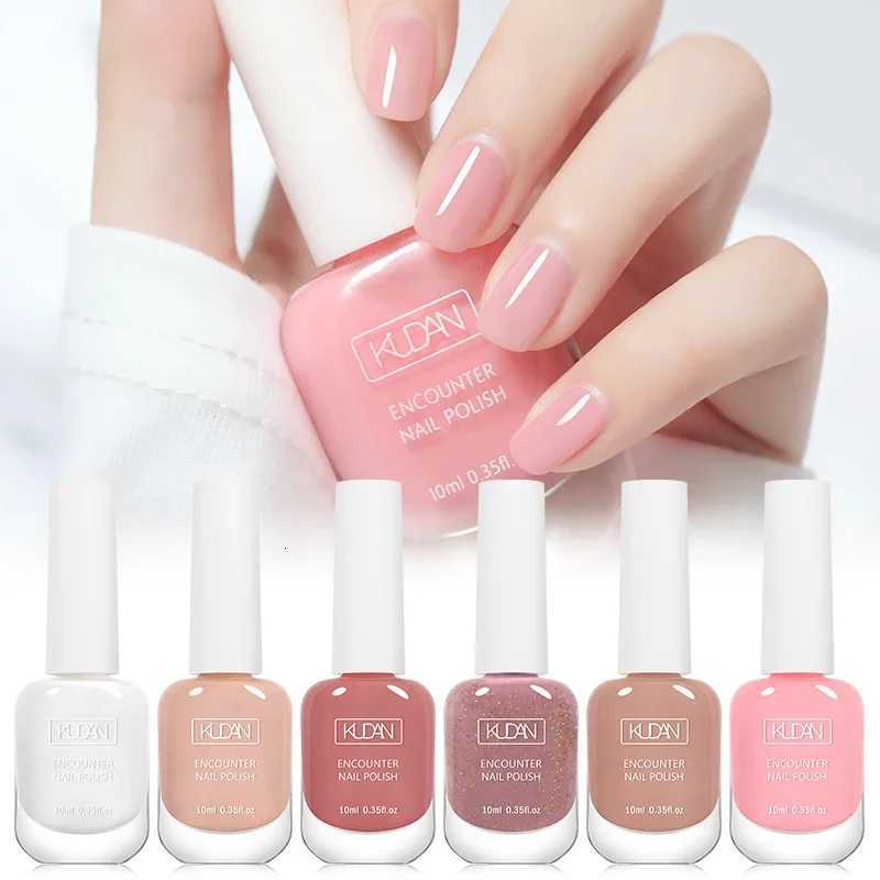 KUDAN 6Pcs Water-Based Nail Polish Set 10ml Nude Red Pink Peel-Off Air-Dry Nail Art Polish Kit Manicure No Need LampT251127