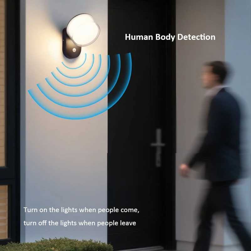 LED Outdoor Wall Light IP65 Waterproof Motion Sensor Wall Lamps Porch Balcony Garden Street Lights Corridor Home Decor LightingM251127
