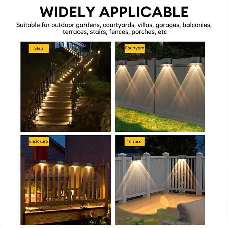 4/12/16 Pcs LED Solar Lights Outdoor IP65 Waterproof Decorative Lamp Wall Stairs Atmosphere Light for Fence Garden DecorM251127