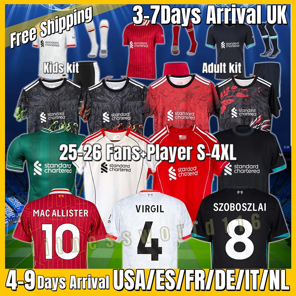 2025 26 ALLISTER soccer jerseys MAC ALLISTER ALEXANDE R-ARNOL D LUIS DIAZ GAKPO DARWIN SZOBOSZLAI jersey fans player 2024 25 football shirt Mens Kids Kit sock Full sets