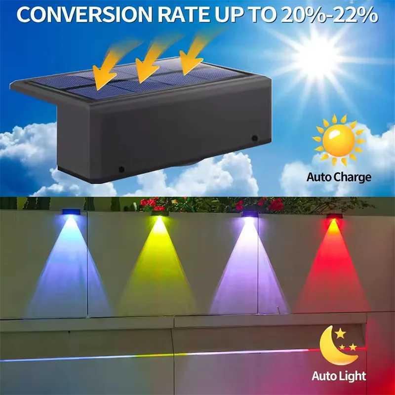 Solar Wall Lamp Outdoor Waterproof Solar Light Lighting Home Garden Courtyard Fence Decoration Outdoor Sunlight LightM251127