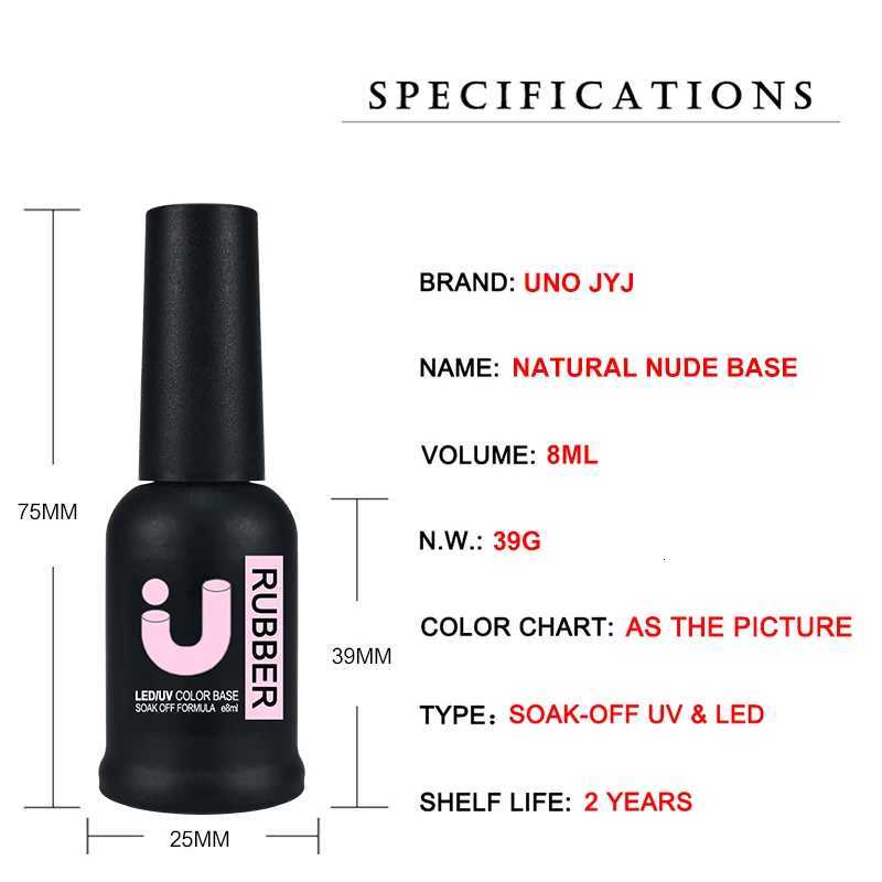 UNO JYJ Nude Rubber Base Gel Polish Semi-permanent Nail Polish UV Varnish Manicure Natural Nail Base Coat 7 Colors Basis GellacT251127