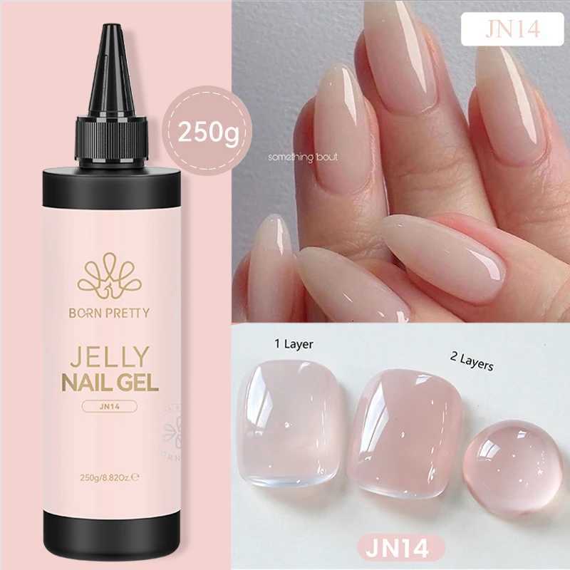 BORN PRETTY 250g Jelly Milky White Pink Translucent Nude Gel Polish Refilled Package Semi Permanent Soak Off UV Nail Art VarnishT251127