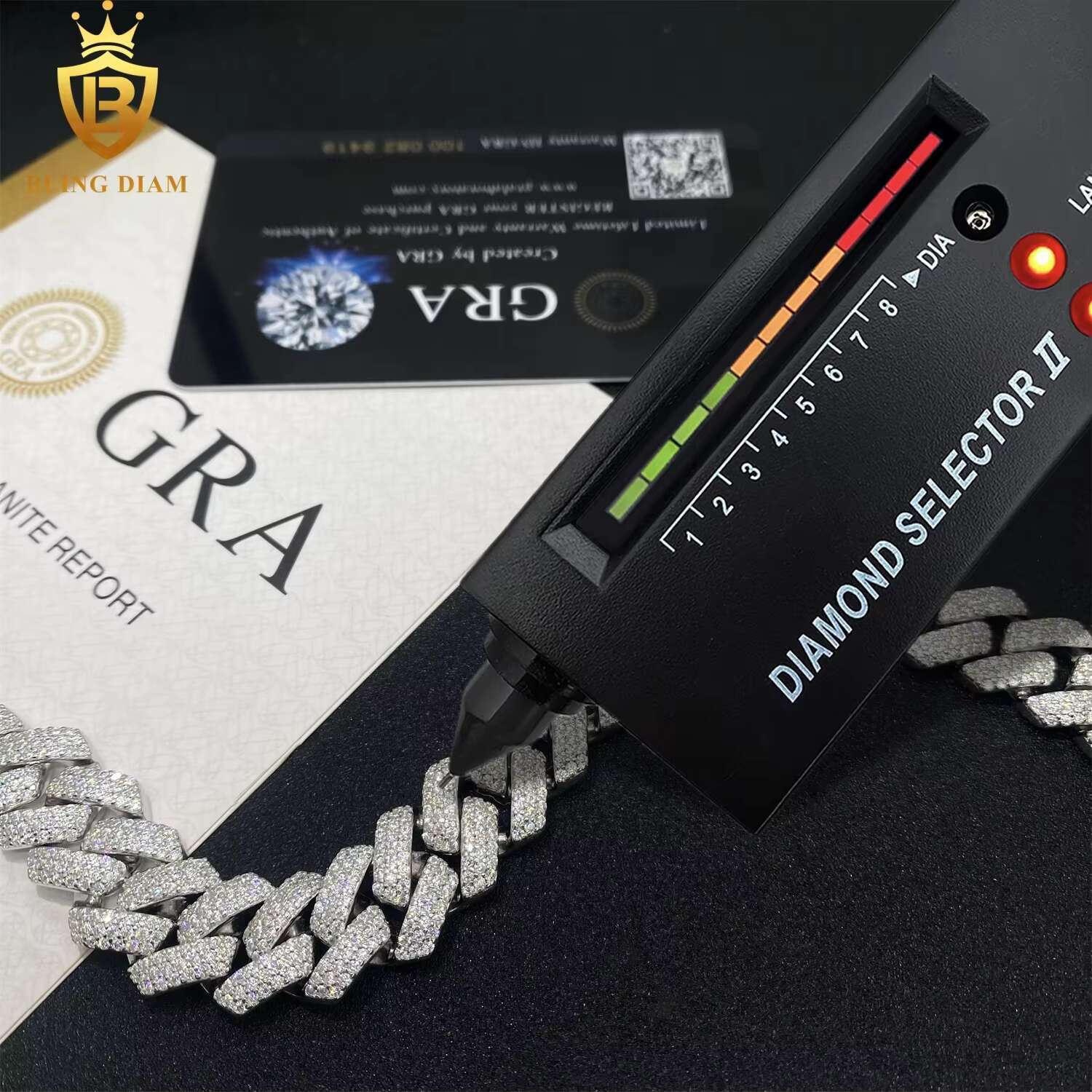 925 Sterling Silver Ice Out 14MM Moissanite Diamond Cuban Chain HipHop Bracelet Cuban Chain for Men Jewelry
