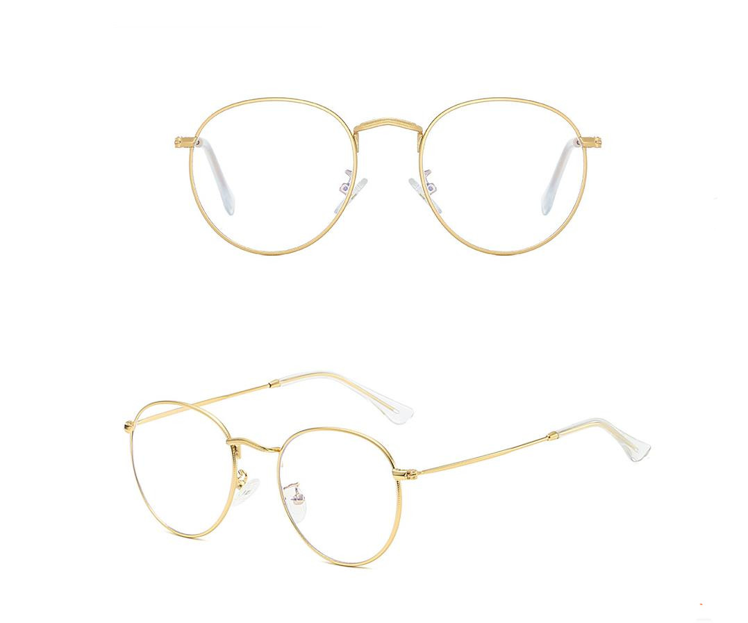 Designer Sunglasses For Women Men Anti-blue Light Plain Lenses Metal Myopia Frame Glasses Oval Anti-blue Light Business Glasses