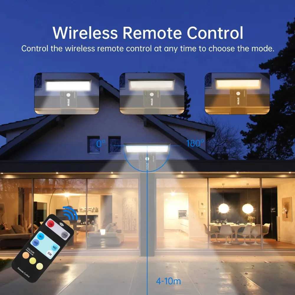 90LED Solar Outdoor Lights Motion Sensor Waterproof Security Flood Light 3 Colors 4 Modes for Garden YardM251127