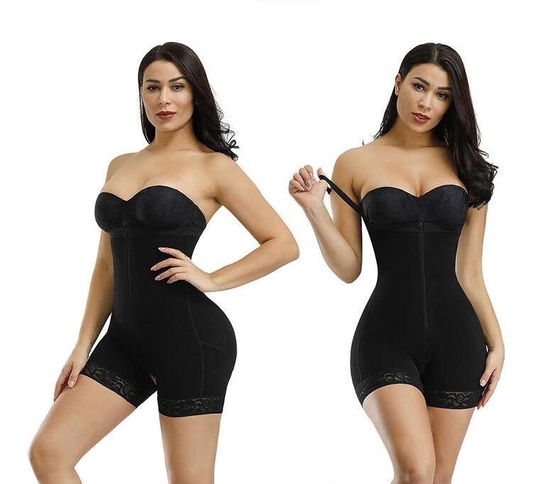 Women Bodysuit Waist Tummy Control Shapewear High Waist Body Shaper Slimmer Butt Lifter Mid-Thigh Open Bust Shapers