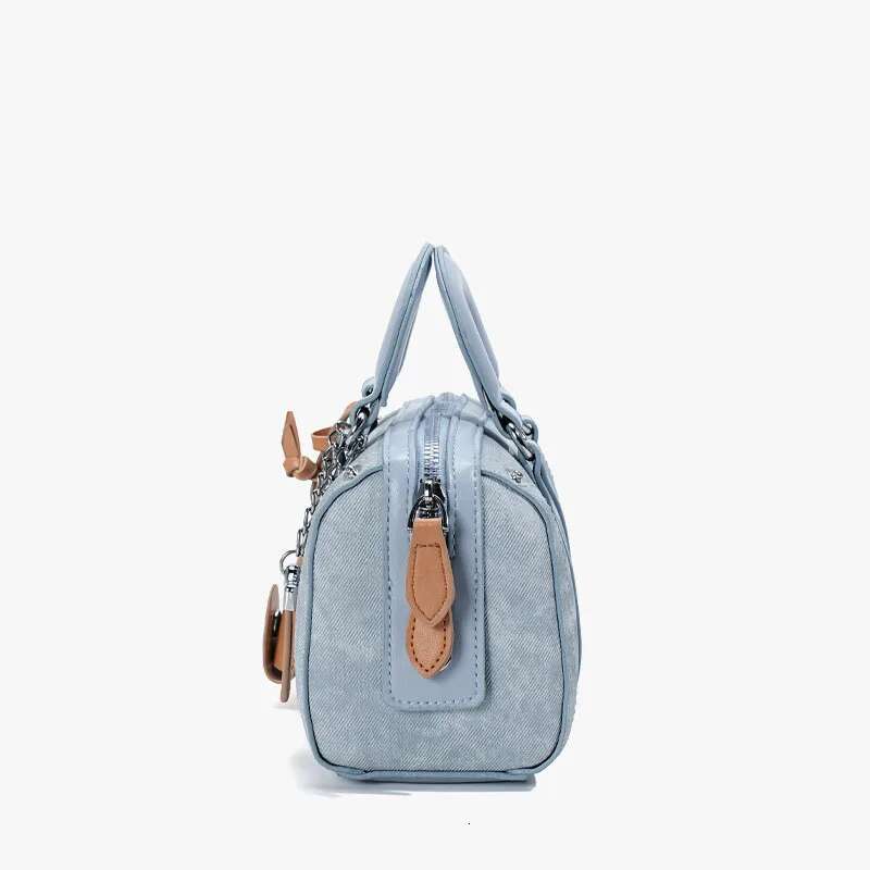 Fashionable Retro Design Denim Blue Pillow Women's Hot Selling Item Trendy Crossbody Student Commuting Bag