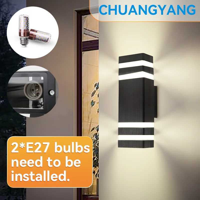 CHUANGYANG Replace E27 Bulb Led Wall Light Outdoor IP65 Waterproof Porch Light Indoor Wall Lamp Decoration For Hallway BedroomM251127