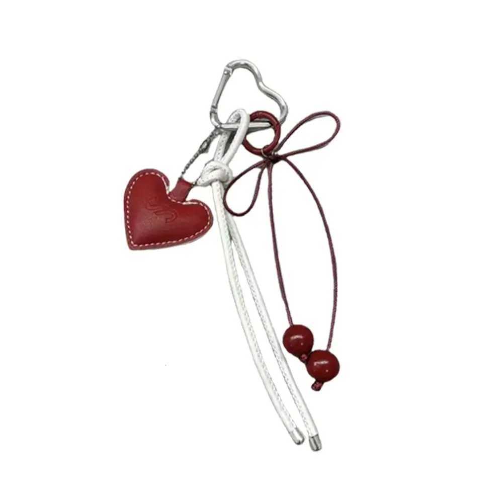 Cherry Bow Heart Keychain Bag Decoration Backpack Decoration Hanging Rope Mobile Phone Decor Bag Pendant 3D Cartoon Key ChainsT251127