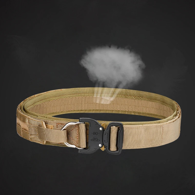Cool Military Tactical Belt for Men Work Outdoor Hiking Heavy Duty Quick Release Nylon Web Rigger Belt with Inner and Outer250422