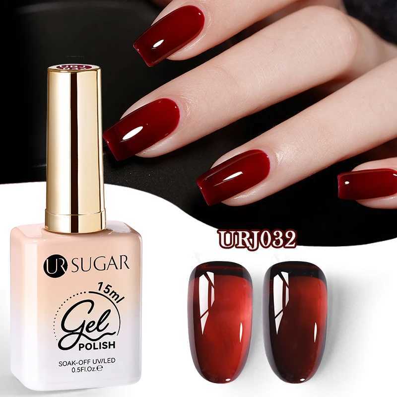 UR SUGAR 15ml Wine Cherry Red Jelly Gel Nail Polish Christmas Nails Art Gel Polish Translucent Nail Gel for Winter Manicure ArtT251127