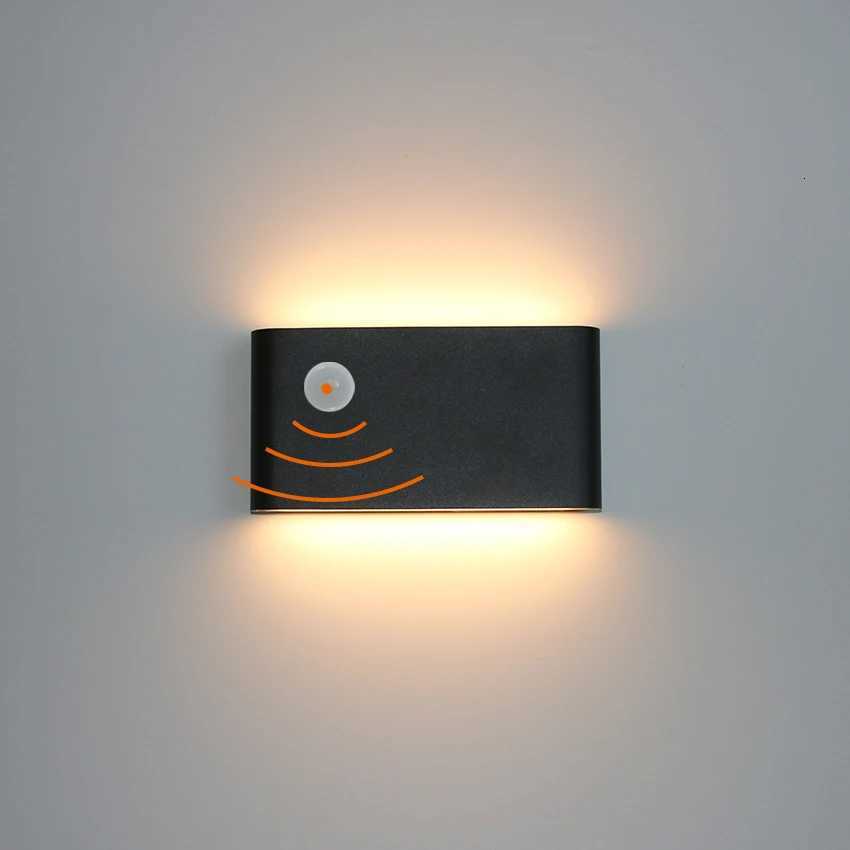 Modern LED Outdoor Motion Sensor Waterproof Wall Lamp With Human Body Sending Motion For Garden Courtyard Corridor LightingM251127