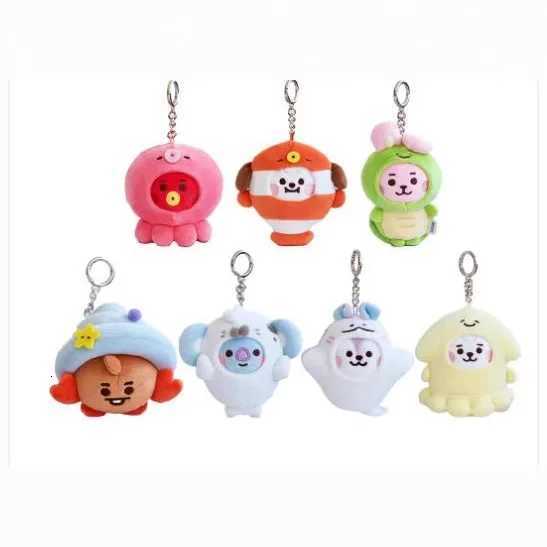 NEW 10CM BT21 Popular Anime Kawaii Cooky Tata Rj Mini Keychain Pendant Ocean Friends Doll Bag Pendant Ornament GiftT251127