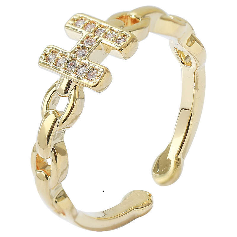 Minimalist Letter Index Finger Light Luxury and Exquisite Couple Women's Adjustable Open Personalized Fashion Design Tail Ring