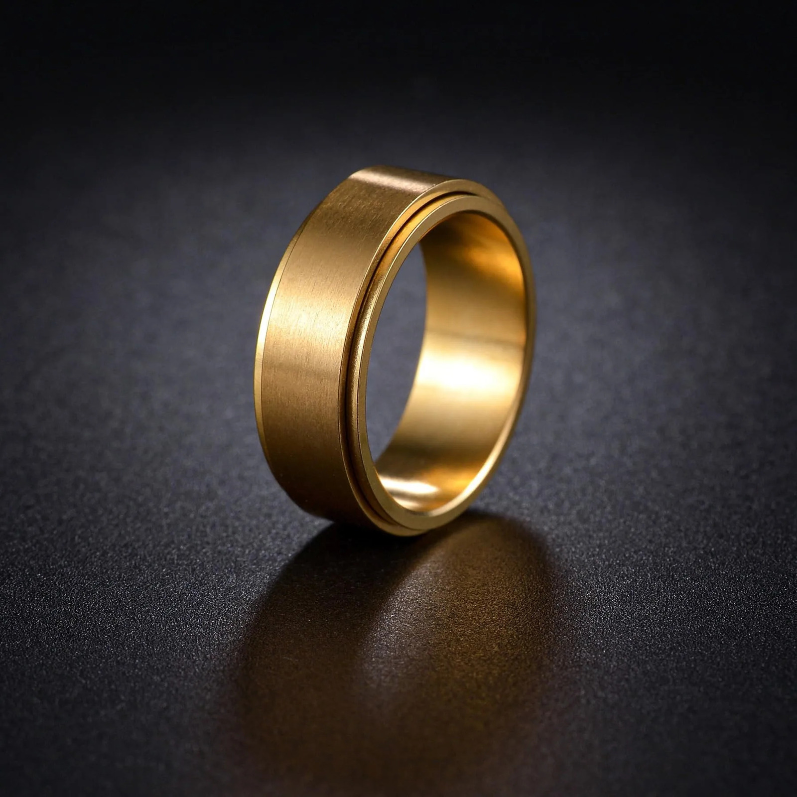 Simple 8mm Anxiety Fidget Spinner Rings for Men Women Cool Stainless Steel Spinning Rotatable Rings Anti Stress Wedding Jewelry 251126