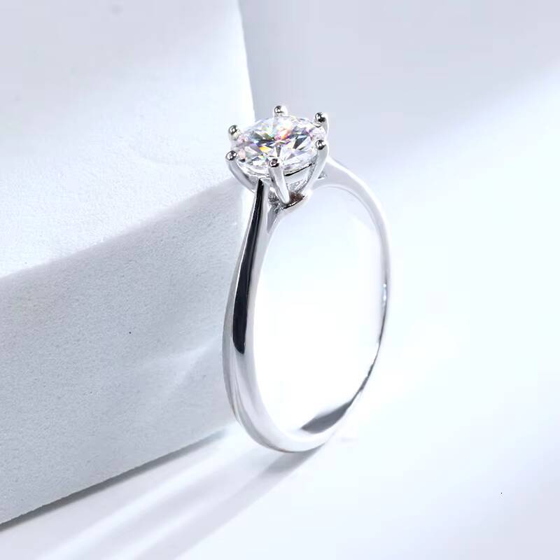 14K 18K Solid Gold Jewelry Lab Grown Diamond Ring Classic Design D VVS EX Round Brillant Cut 1 Ct Lab Diamond Ring