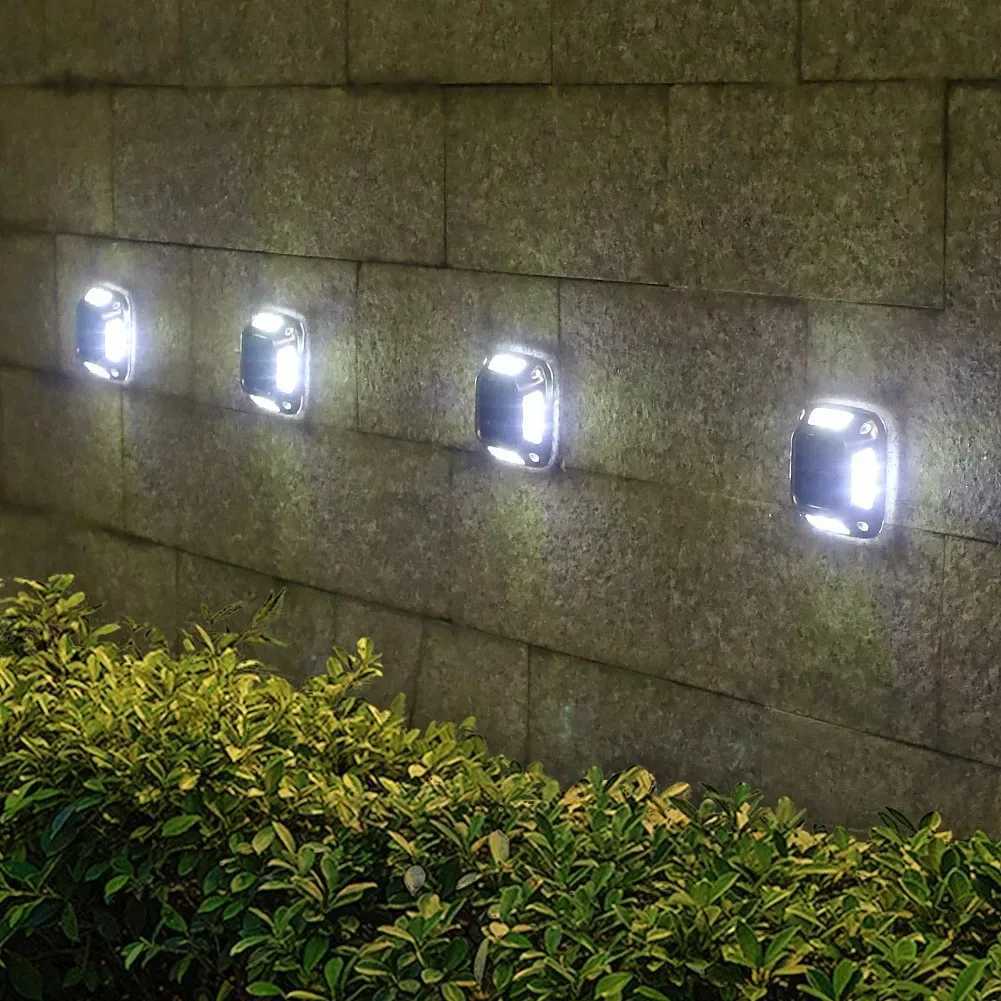 4PCS 8 LEDs Solar Ground Light Waterproof IP65 Warm Light Perfect for Outdoor Courtyards Driveway LightingM251127