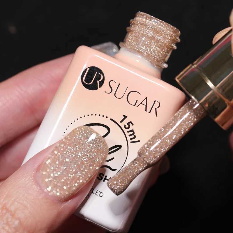 UR SUGAR 15ml Champagne Gold Sliver Reflective Glitter Gel Nail Polish Varnish Semi Permanent Soak Off UV Gel For Manicure ArtT251127