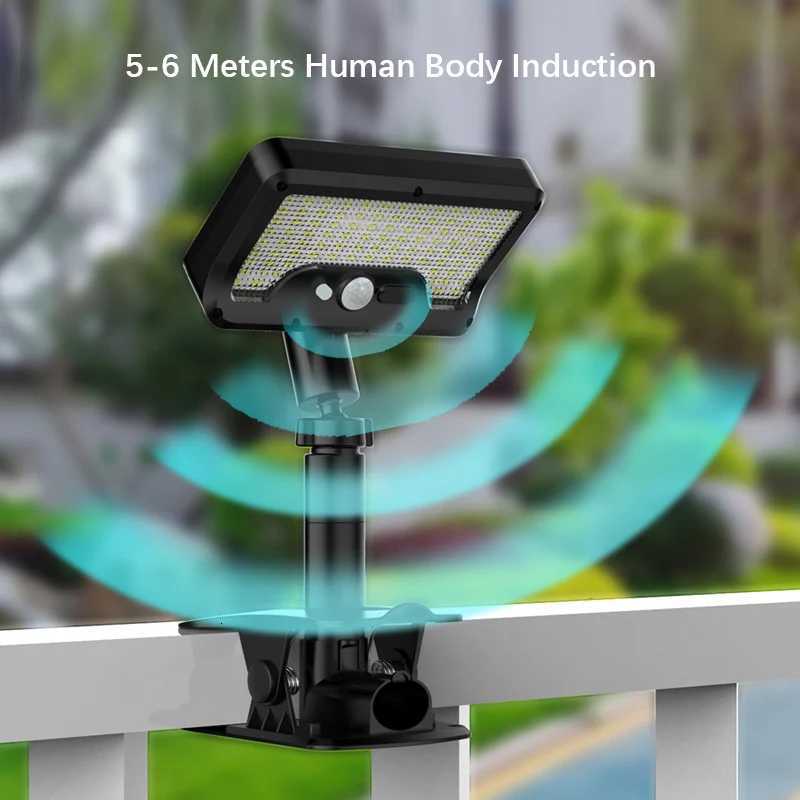 92 LED Solar Clip-on Motion Sensor Lights LED Street Light IP65 Waterproof Wall Lamp for Camping Garden Yard Tent Patio OutdoM251127
