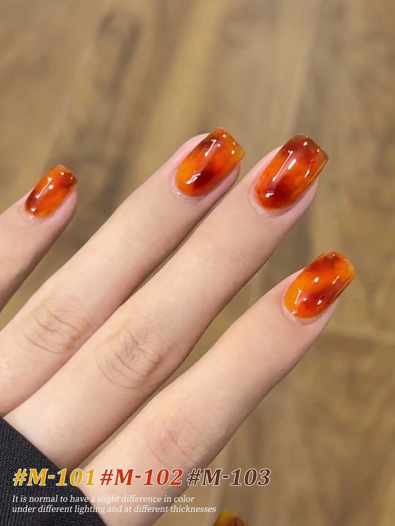 3Pcs 15ML Amber orange Nail Gel Set Semi Permanent Nail Art Soaking UV LED Nail Salon DIY Nail Salon Gel For Spring And SummerT251127