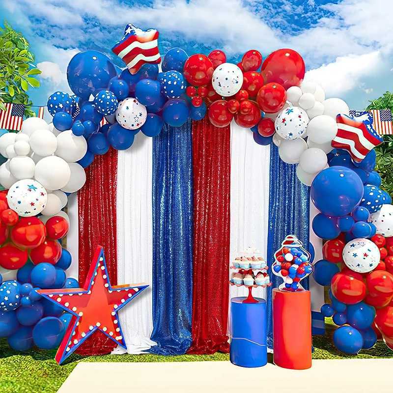 Curtain Christmas Red Sequin Backdrop Curtains Christmas Halloween Birthday Party Wedding Decorations Baby Shower Stage Events Background Supplies Y25