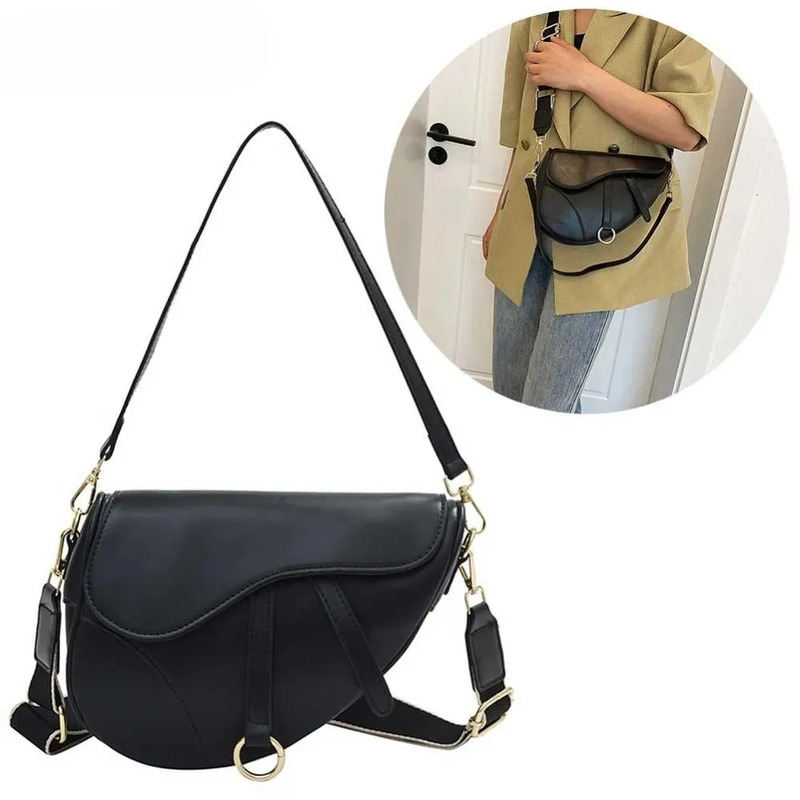 Canvas Womens Hundred Handbag Crossbody Saddle Bag Comfortable Shoulder Strap Women Large Capacity Letter Underarm Bags 373
