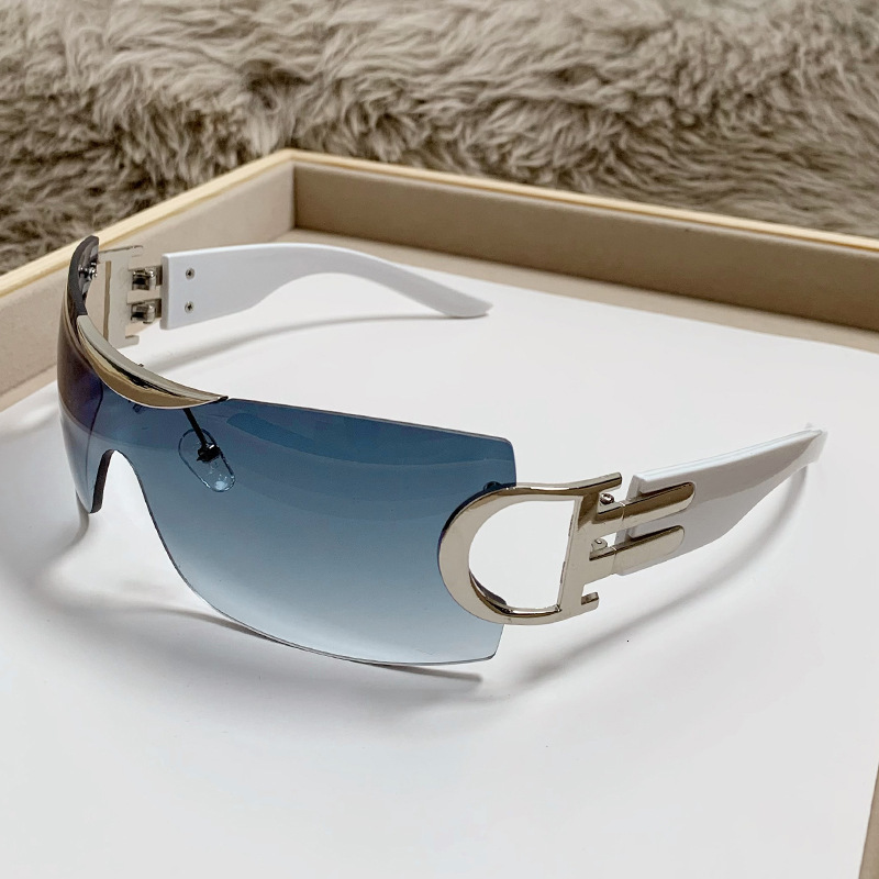 Luxury Brand Sunglasses - Large Frameless Y2K Outdoor Sports Shades - Futuristic Tech-Style Fashion Personality - 2025 New