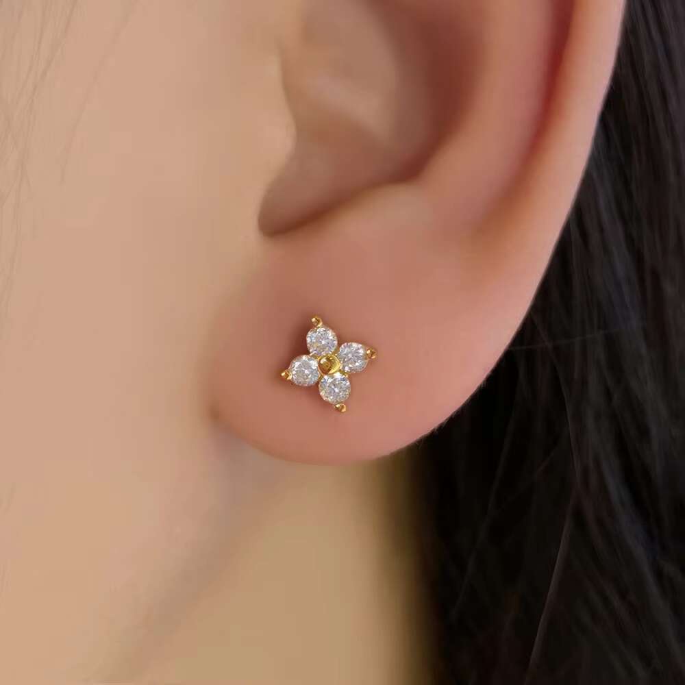 DHCollections Girl Fine Jewelry Sweet Factory Custom Multi Color Stone Black Gold Plated Sterling Sier Mini Stud Earrings for Kids