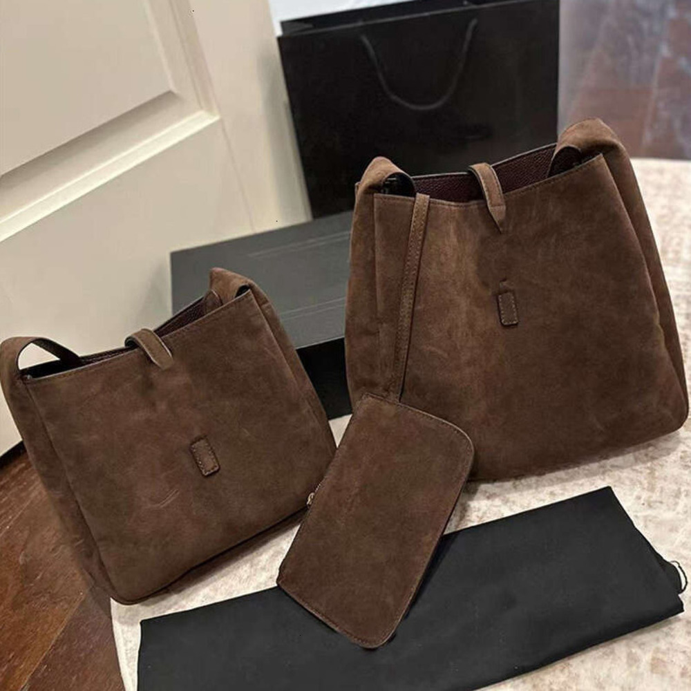 Designer Suede Bag Soft Leather Woman Fashion Shoulder Bucket Totes Mini Brown Handbags with Coin Purses 79