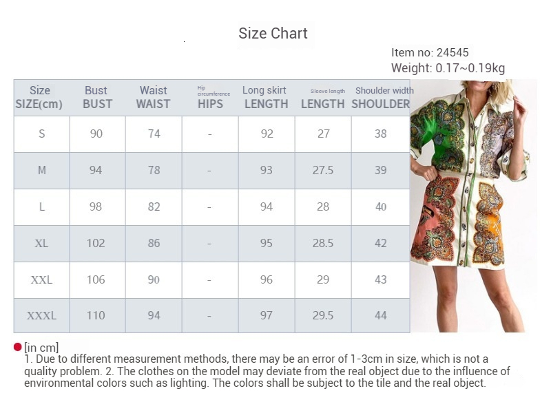2025 new women's collar single breasted long sleeved temperament printed dress for women