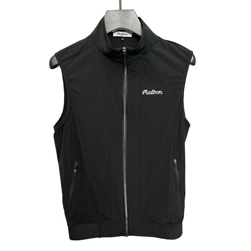 Spring/Summer New Golf Men's Clothing Outdoor Sports Ultra Thin Vest Comfortable Sleeveless Zipper Stand up Collar Coat Versatile Men's Single Layer Top