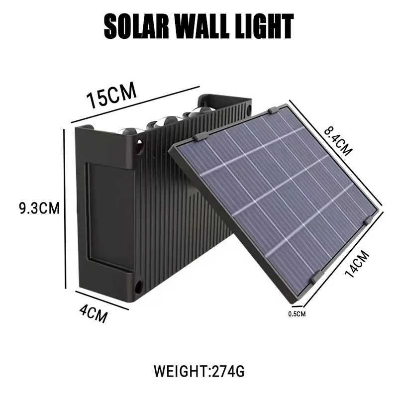 LED Solar Wall Lamp Outdoor Rainproof Water Garden Courtyard Intelligent Light Control Lamp Outdoor Lighting Wall Washing LampM251127
