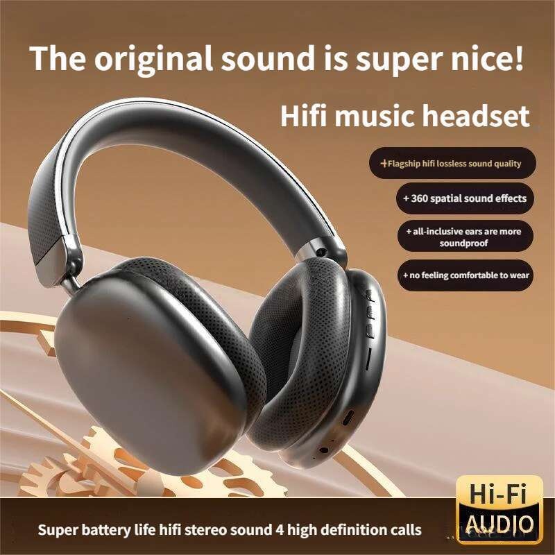Over Ear Stereo Headphones Wireless: Skin Friendly Fit Strong Noise Reduction Lossless Sound and Long Battery Life for Gaming and Sports